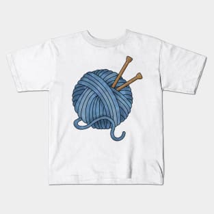 Blue Yarn Ball Kids T-Shirt